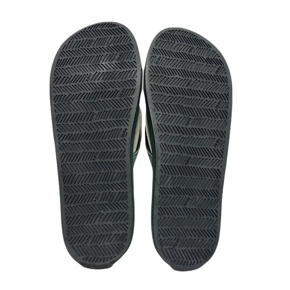NEW Indosoles Mens Size 10-11 All Terrain Waterproof Vegan Flip Flops Leaf Green